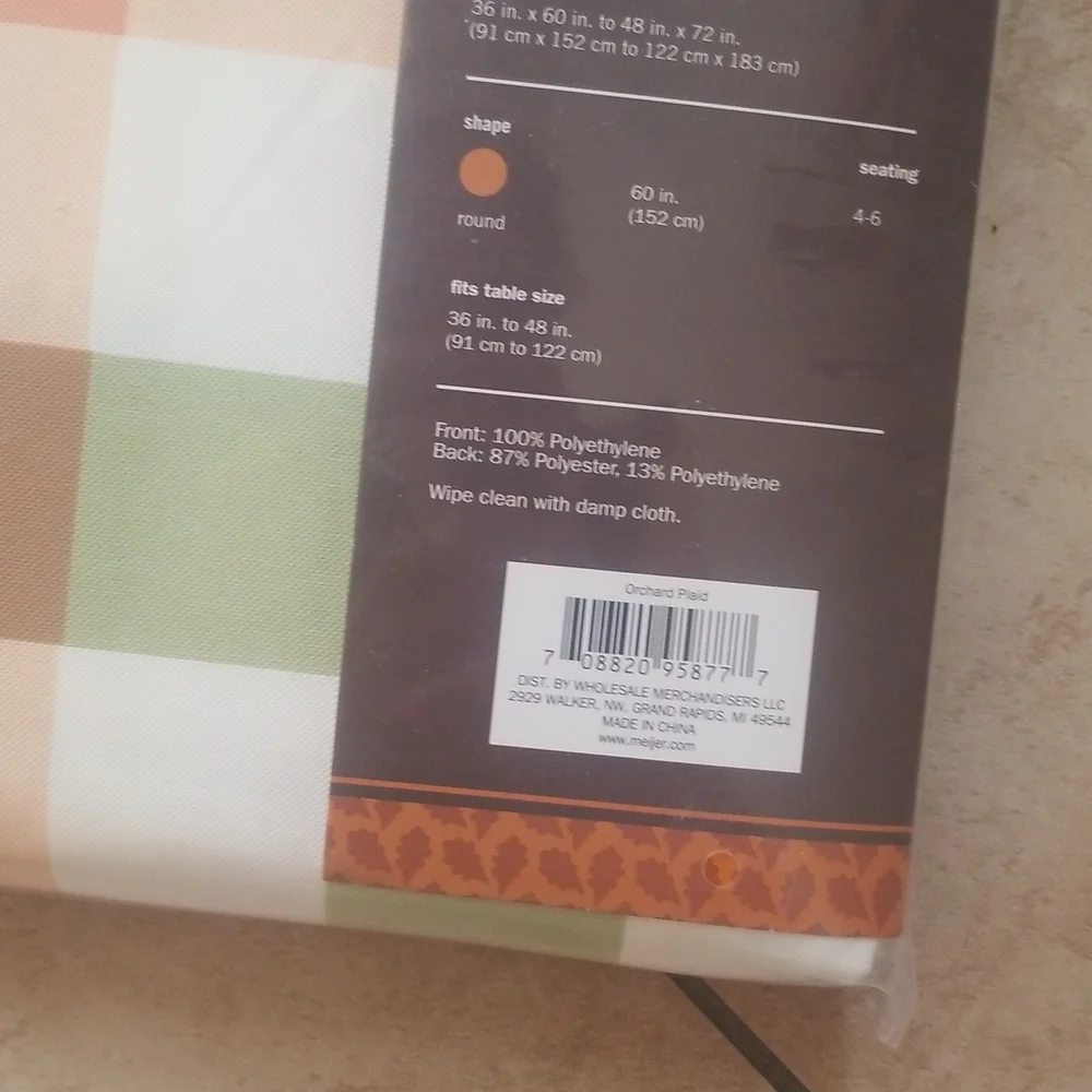 Vinyl tablecloth